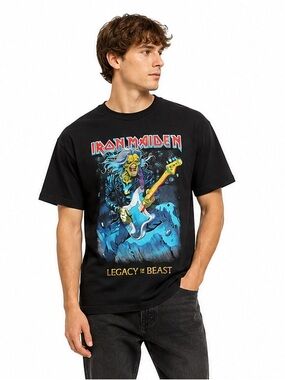 Iron Maiden Legacy of the Beast Graphic Band T-Shirt Men’s 4XL Black
